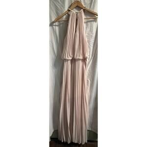 MSK Fuchsia Halter Maxi Dress Size 6 Beaded Neckline Evening Gown Formal